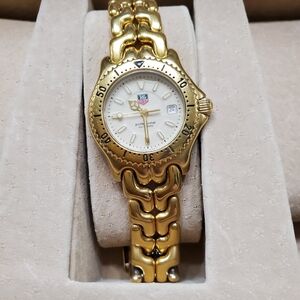 Tag Heuer Gold Watch with Cream Color Dial